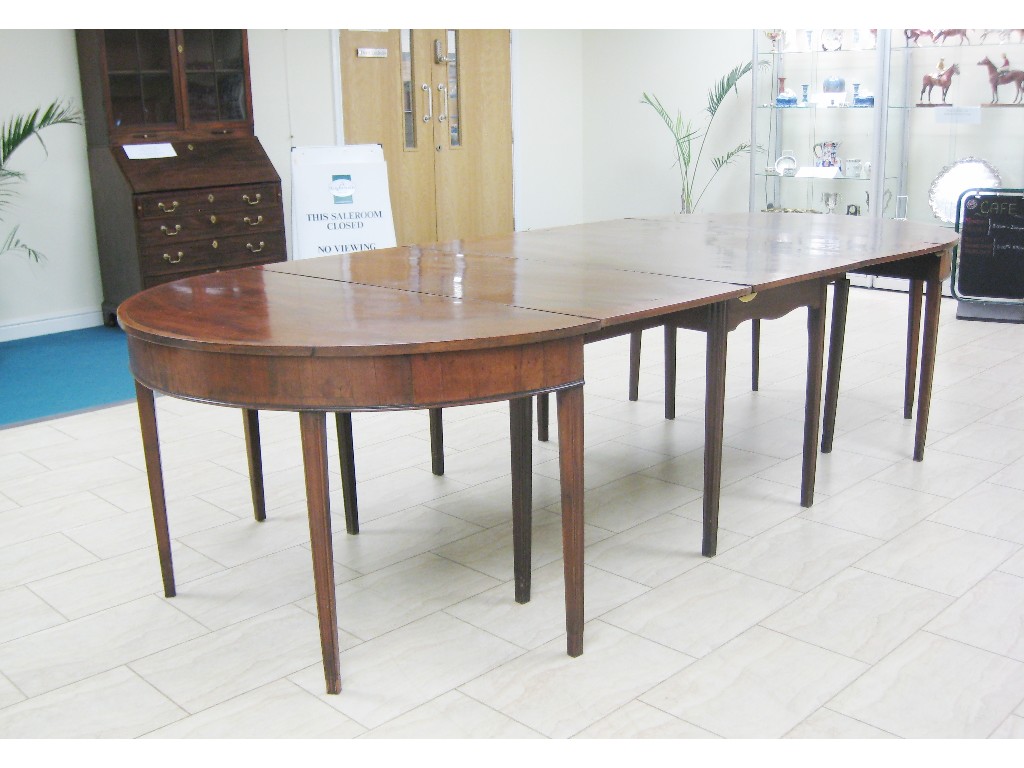 Appraisal: A th Century mahogany 'D' end Dining Table crossbanded and