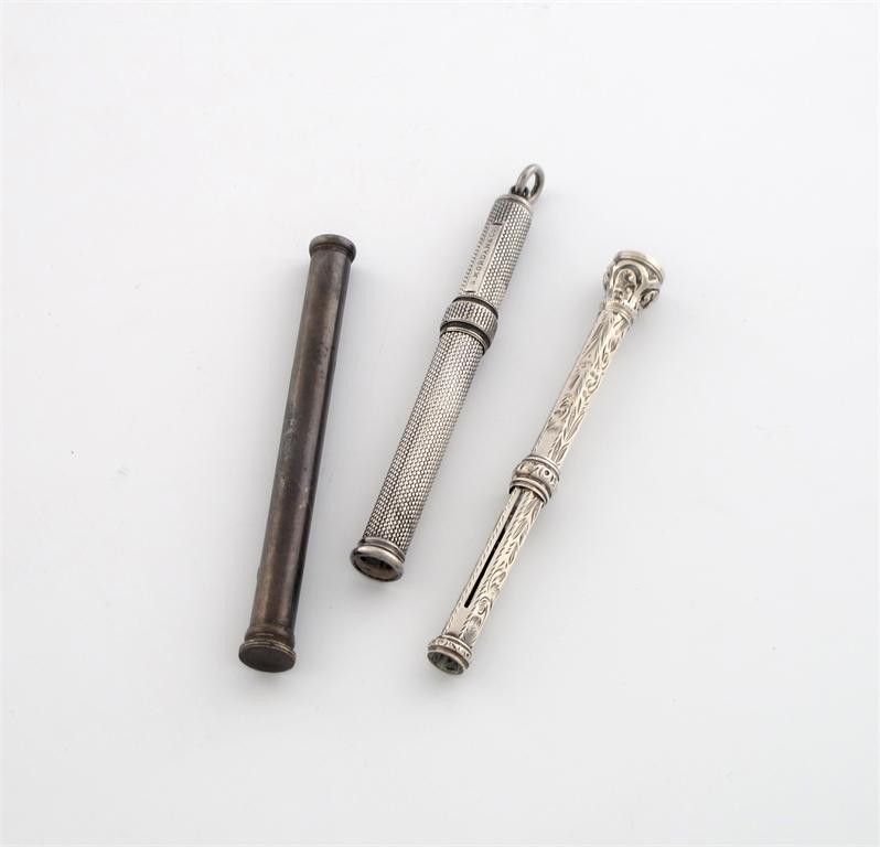 Appraisal: A th century silver propelling pencil