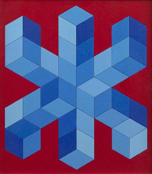 Appraisal: n a Victor Vasarely Hungarian - Syllabe signed 'vasarely' lower