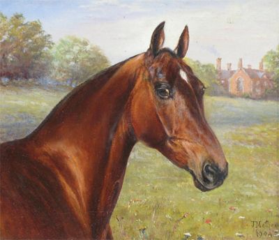 Appraisal: J Matthews c Studies of horses A pair both signed