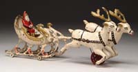 Appraisal: HUBLEY SANTA SLEIGH W TWO REINDEER Reindeer and sleigh painted