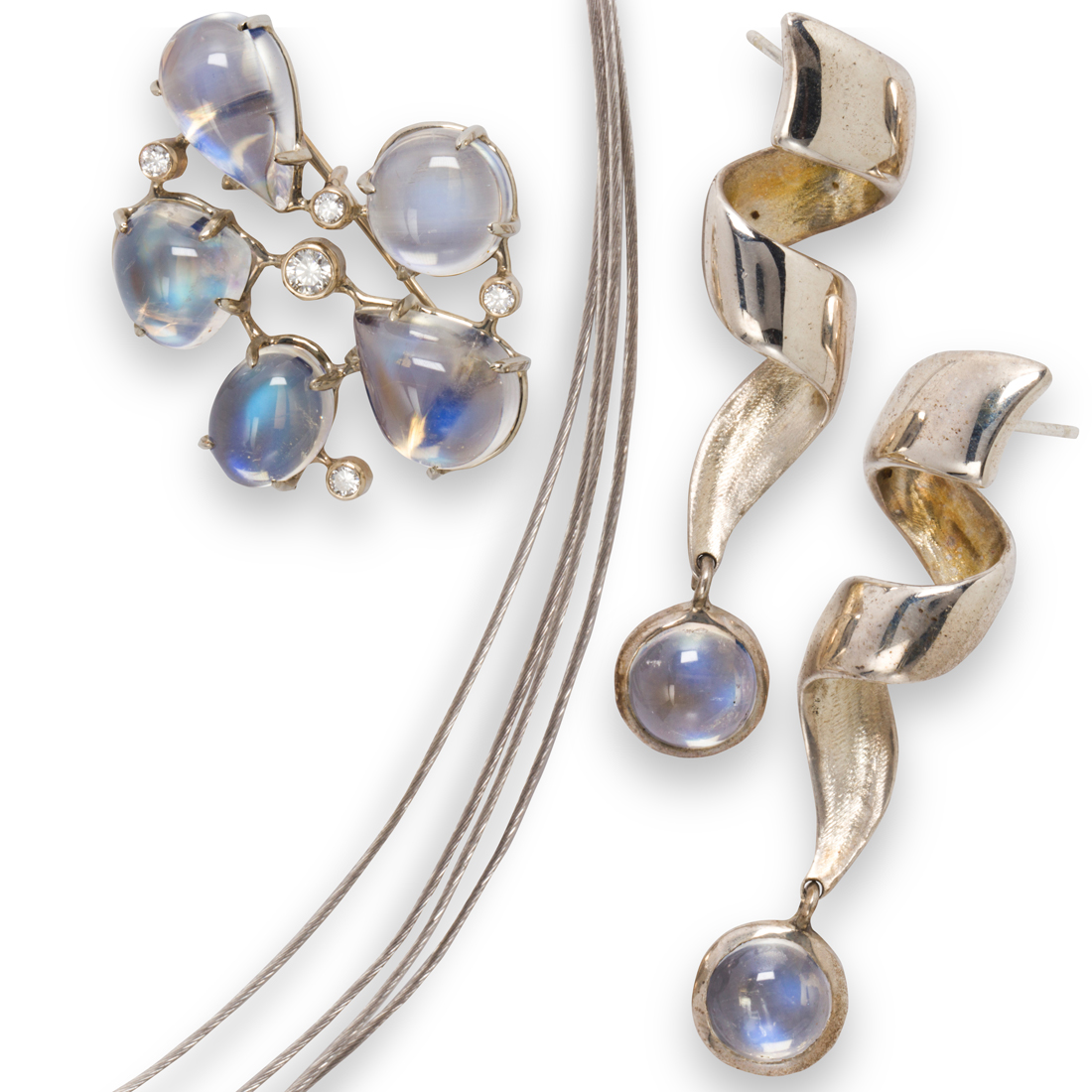 Appraisal: A GROUP OF MOONSTONE JEWELRY A group of moonstone jewelry