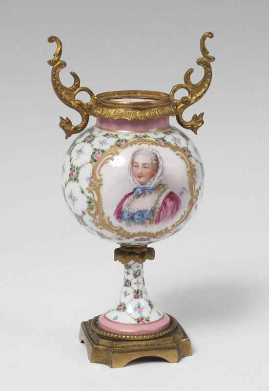 Appraisal: SEVRES ORMOLU MOUNTED FRENCH PORCELAIN URN Portrait of a well