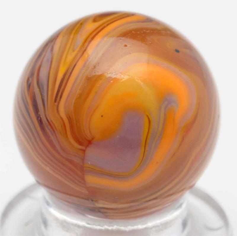 Appraisal: Christensen Agate Submarine Marble Amber base with lavender and orange