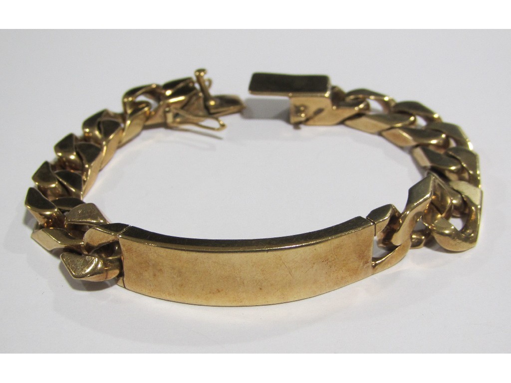 Appraisal: Nine carat gold ID bracelet Approximately gms