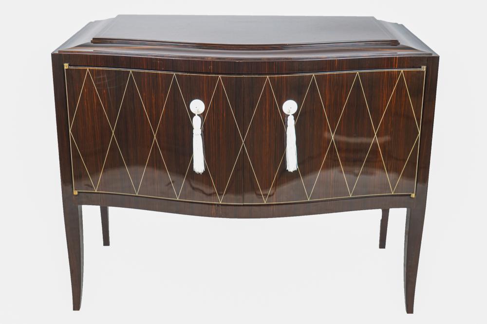 Appraisal: FRANK POLLARO DECO-STYLE INLAID ROSEWOOD CABINETcontemporary signed twice to underside