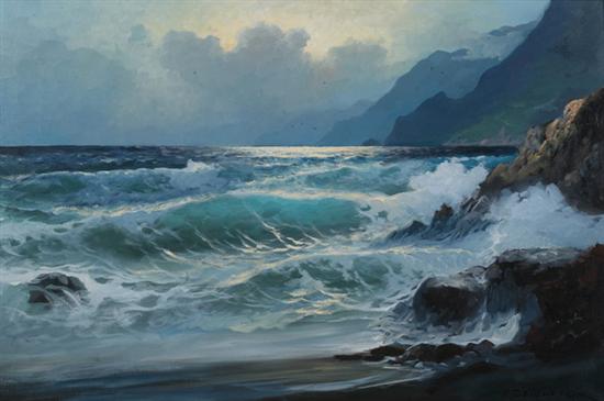 Appraisal: ALEXANDER DZIGURSKI Yugoslavian American - TWILIGHT WAVES signed lower right