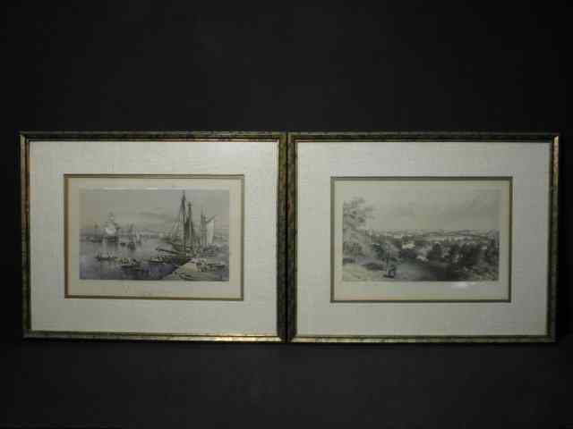 Appraisal: Two hand colored engravings after J W Woodward Includes ''City