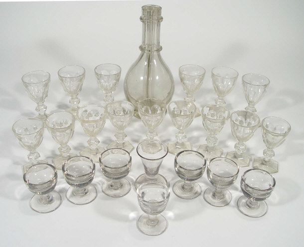 Appraisal: Collection of th Century glassware including cut wine glasses penny