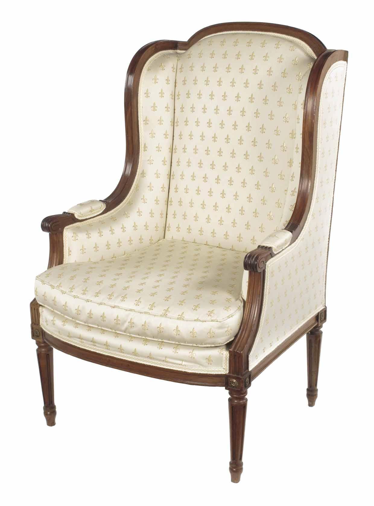 Appraisal: A French mahogany fauteuil