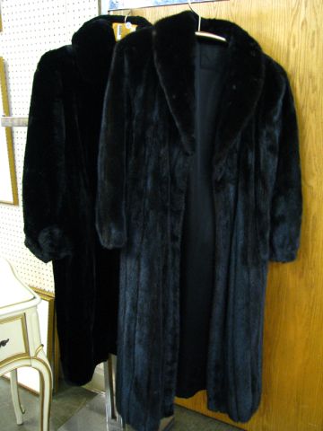 Appraisal: Two Vintage Fur Coats Black both full length