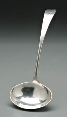 Appraisal: Virginia coin silver ladle oval bowl rounded handle marked Ml