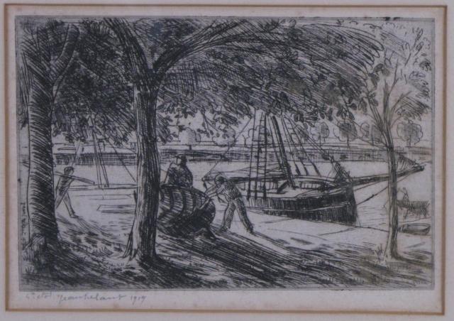 Appraisal: Unclearly signed engraving pencil-signed lower left dated x image depicting