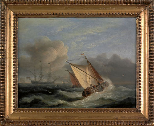 Appraisal: Thomas Luny British - pair of oil on panel seascapes