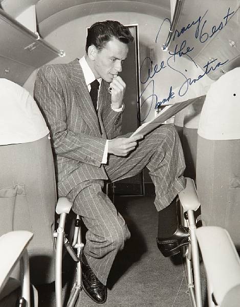 Appraisal: A Frank Sinatra signed black and white photograph s A