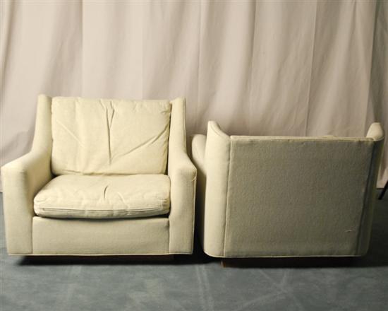 Appraisal: Pair of Milo Baughman Chairs with Original Fabric and Label