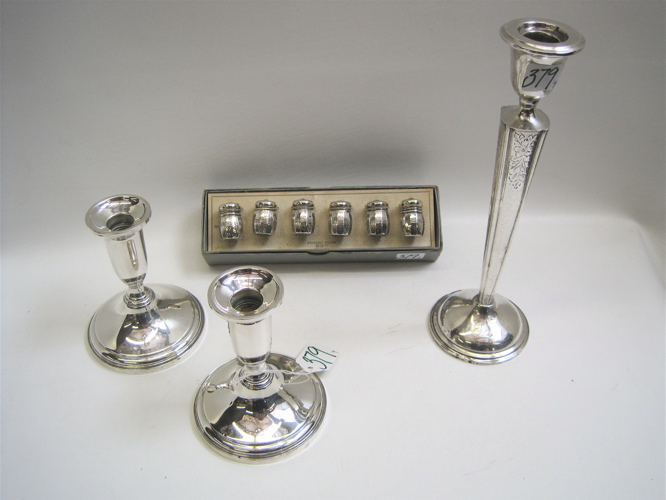 Appraisal: NINE PIECES AMERICAN STERLING SILVER pair of Towle candlesticks H