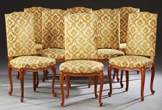 Appraisal: Set of Eight French Carved Beech Louis XV Upholste Set