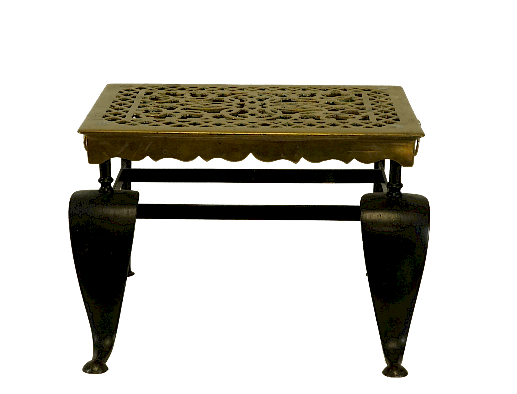 Appraisal: Stand Brass and Cast Iron Fire Stand Fireplace stand stool