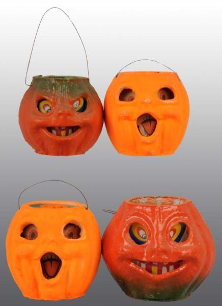 Appraisal: Lot of Pulp Halloween Jack-O-Lanterns Description Include original paper inserts