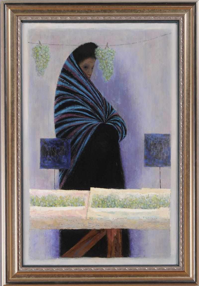 Appraisal: JOSEPH HIRSCH AMERICAN - WOMAN WITH GRAPES Oil on canvas