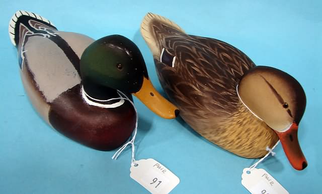 Appraisal: Pair of decorative miniature Mallard decoys by Bob Coleman Chestertown