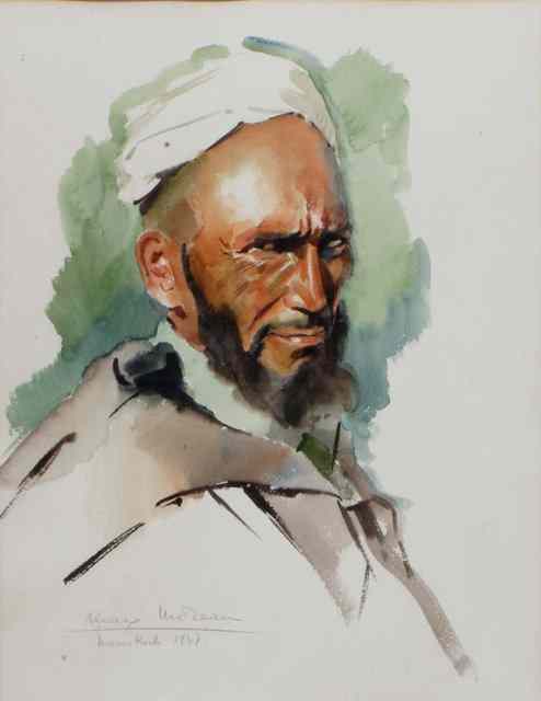 Appraisal: MAX MOREAU - Portrait of a Moroccan Gentleman Marrakech signed