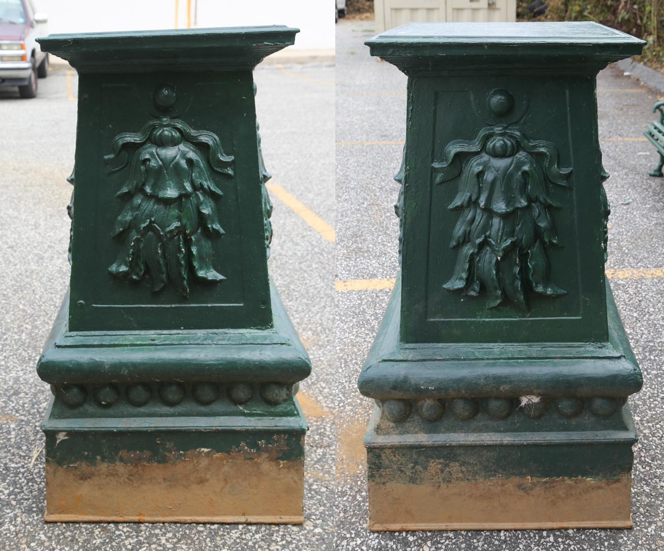 Appraisal: Pair of Victorian cast iron garden pedestals late th century