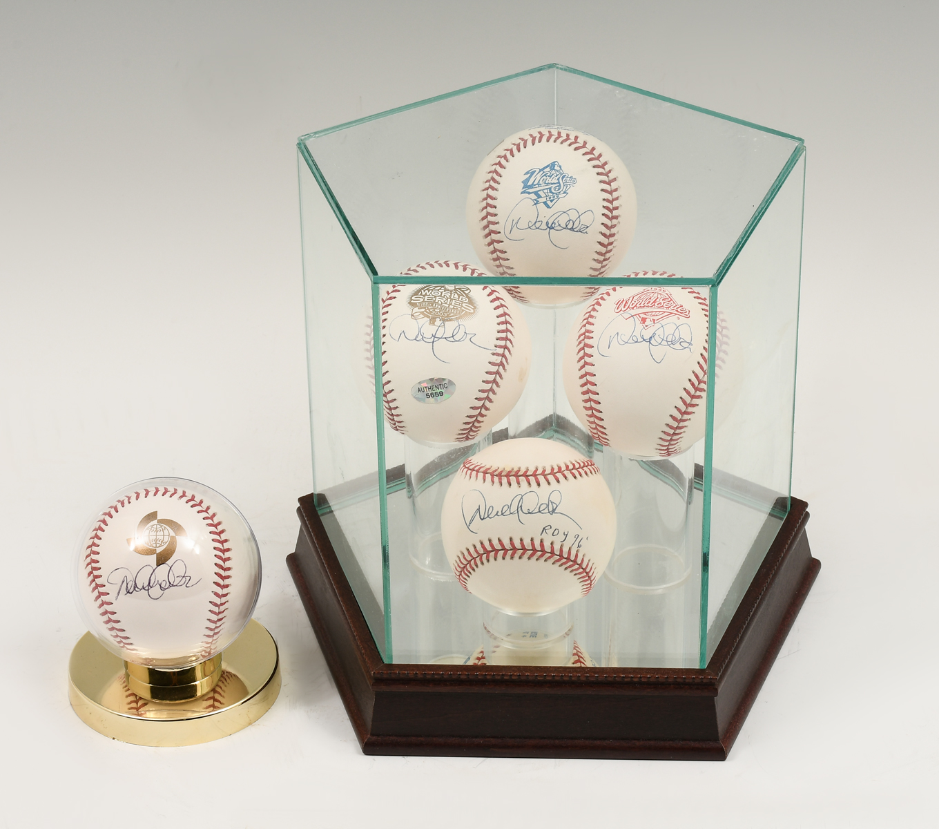 Appraisal: FIVE DEREK JETER SIGNED BASEBALLS Official ball from the World