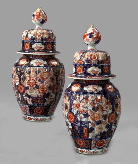 Appraisal: Pair of Japanese Edo Imari Porcelain Covered Vases third quarter