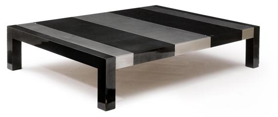 Appraisal: RIZZO WILLY LOW TABLE circa Laminated wood with brushed metal