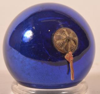 Appraisal: Cobalt Blue Glass Ball form German Kugel Antique Cobalt Blue