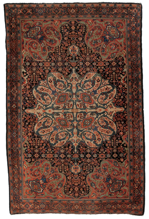 Appraisal: Ferrahan carpet ca with a central ivory medallion on a