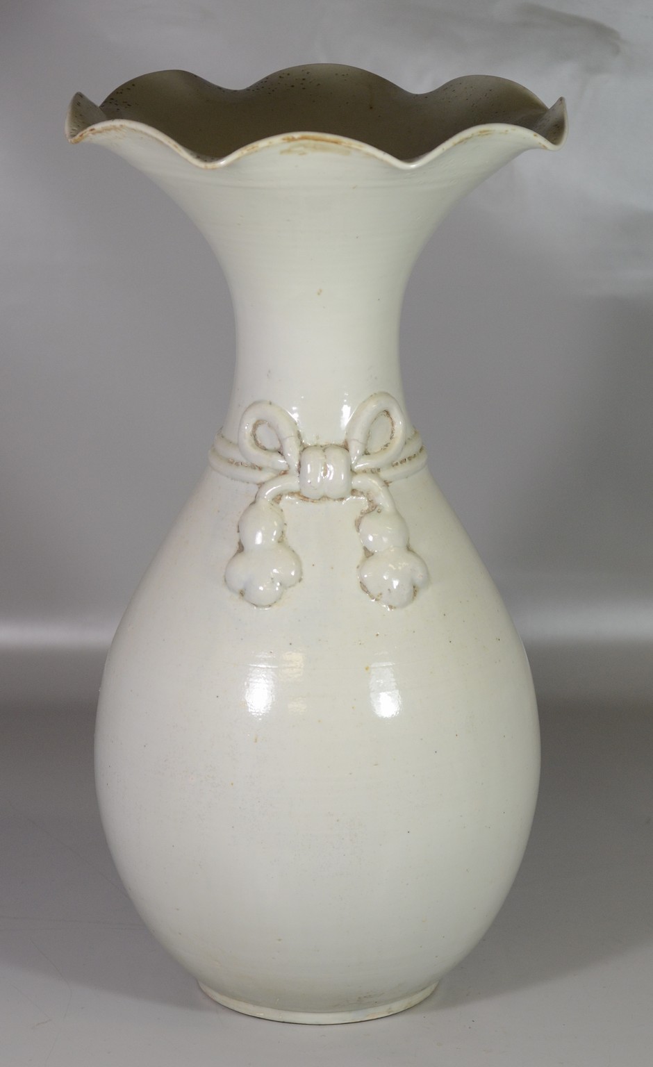 Appraisal: Chinese porcelain Blanc de Chine vase with ruffled top and