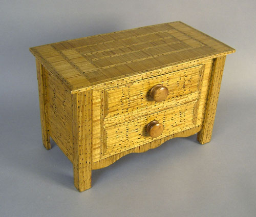 Appraisal: Miniature matchstick chest h w