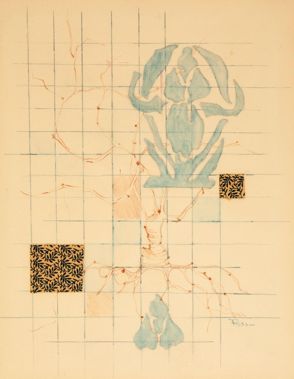 Appraisal: Mary Anne Sanders Ross American Mississippi - Grids mixed media