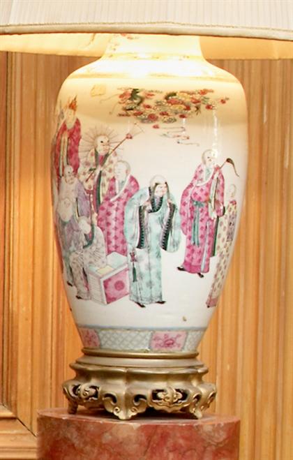 Appraisal: Chinese famille rose baluster vaselate th century