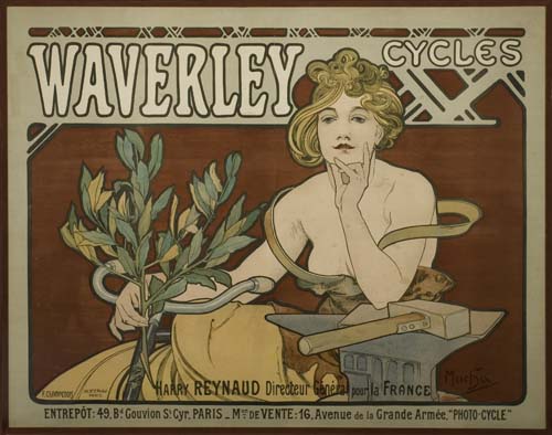 Appraisal: ALPHONSE MUCHA - WAVERLEY CYCLES x inches F Champenois Paris