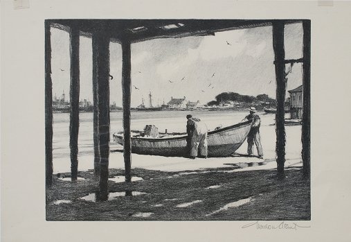 Appraisal: GRANT Gordon American - ''Shadow of the Dock'' AAA Lithograph