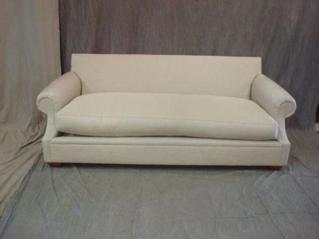 Appraisal: White Upholstered Sofa From a Rye home