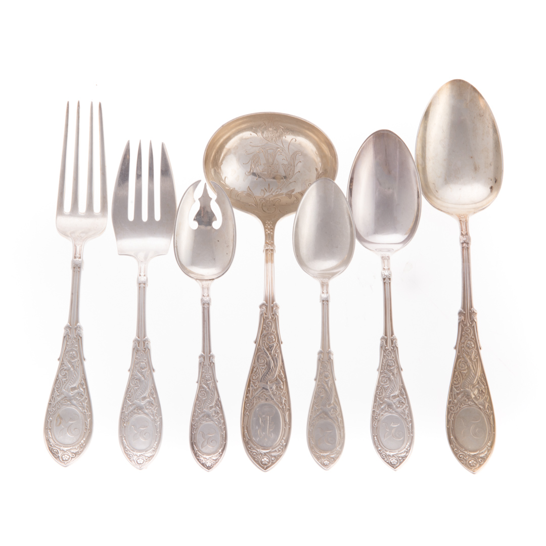 Appraisal: Whiting Arabasque sterling silver -pc flatware circa comprising forks in