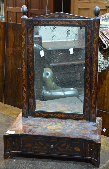 Appraisal: A th Century Dutch marquetry dressing table mirrorfitted drawer to