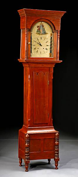 Appraisal: A Federal cherry tall case clock Pennsylvania second quarter th