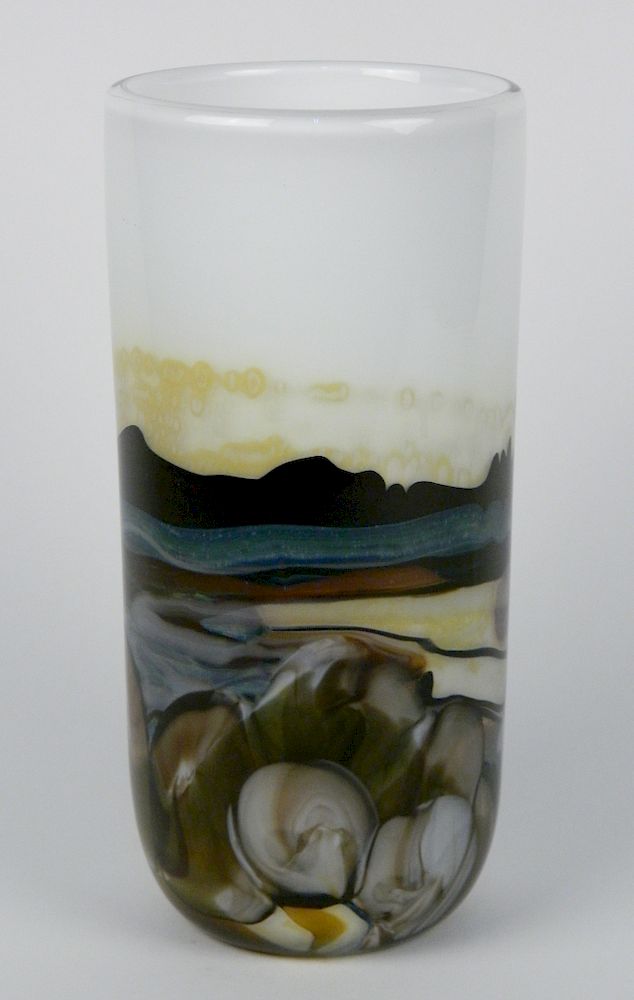 Appraisal: Rick Miller glass vase Rick Miller American th c -