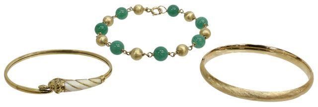 Appraisal: lot of Estate yellow gold bracelets including kt gold beaded