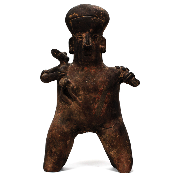 Appraisal: Large Pre-Columbian Jalisco terra cotta figure with child Comes with