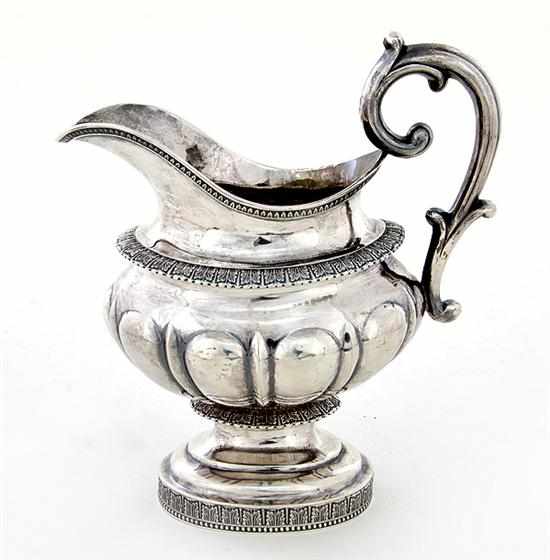 Appraisal: American coin silver cream pitcher by Baldwin Gardiner New York