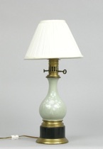 Appraisal: Pate Sur Pate Vase Lamp Pate sur pate vase from