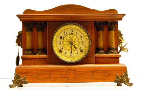 Appraisal: th th C Seth Thomas Adamantine mantle clock patented painted