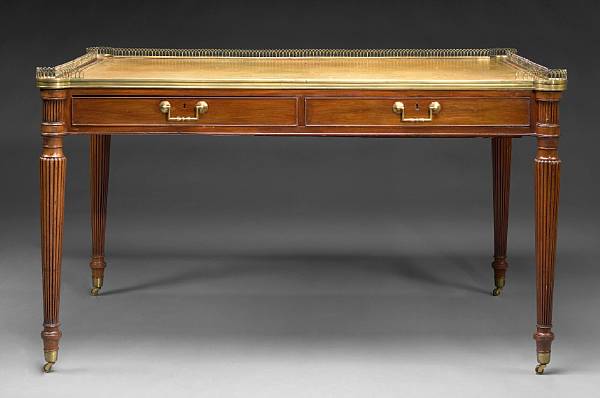 Appraisal: A Regency mahogany partners' desk in the manner of Gillows